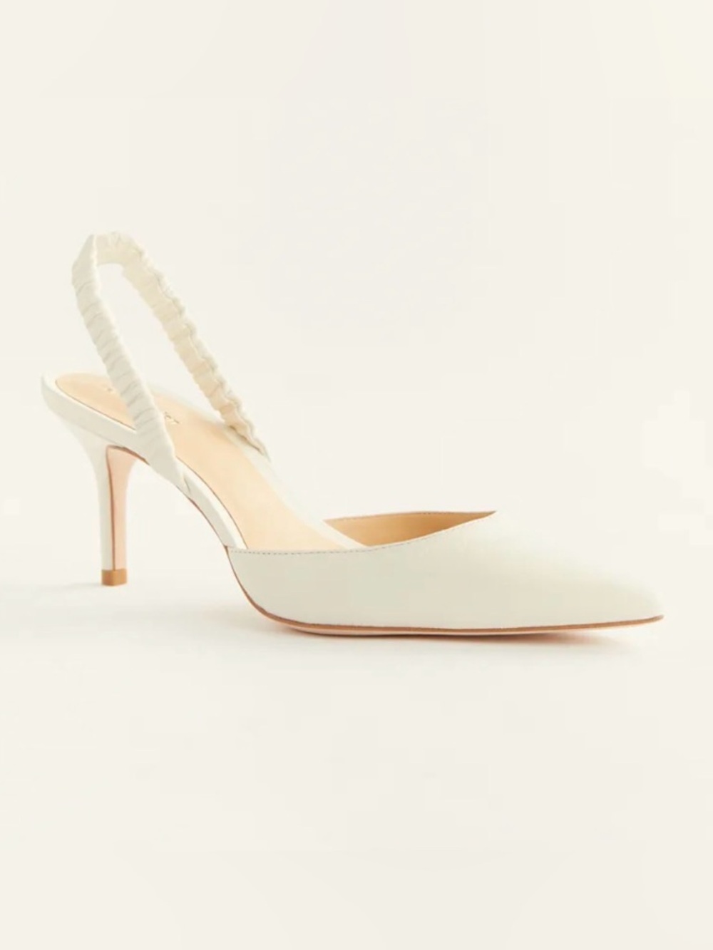 Reformation Waverly Rouched Pump in White Size 7